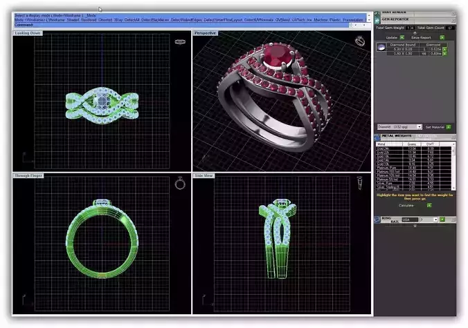 Twisted Couple Rings With Ruby