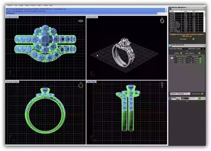 Flower Shaped Halo Couple Rings