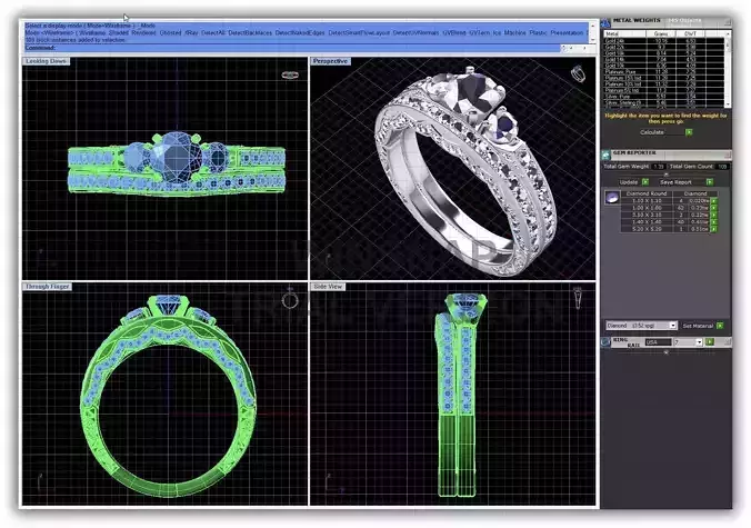 Silver Side Stone Couple Rings