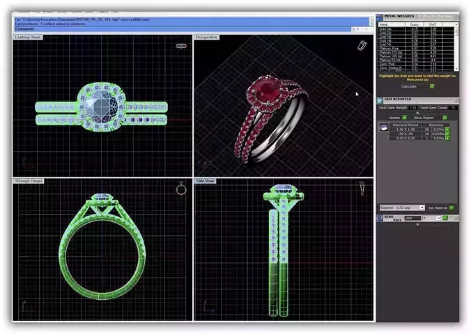 Squircle Halo Couple Rings With Gem