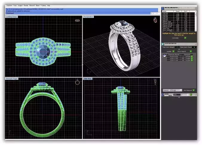 Squircle Halo Couple Rings With Diamonds