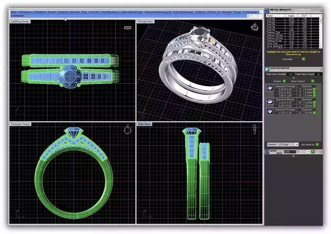 Couple Rings With Diamonds 1 3D print model