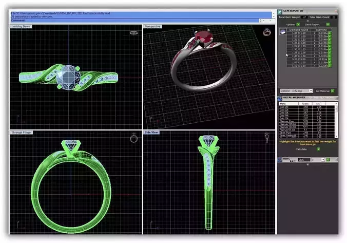 Swirl Ring With Gemstones 1