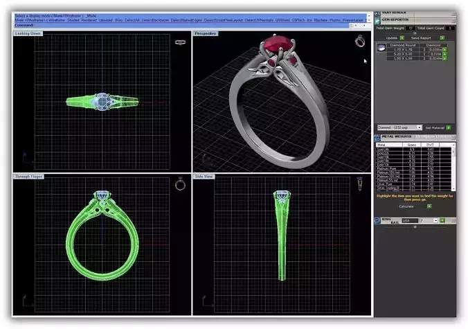 Silver Engagement Ring With Gemstones 1