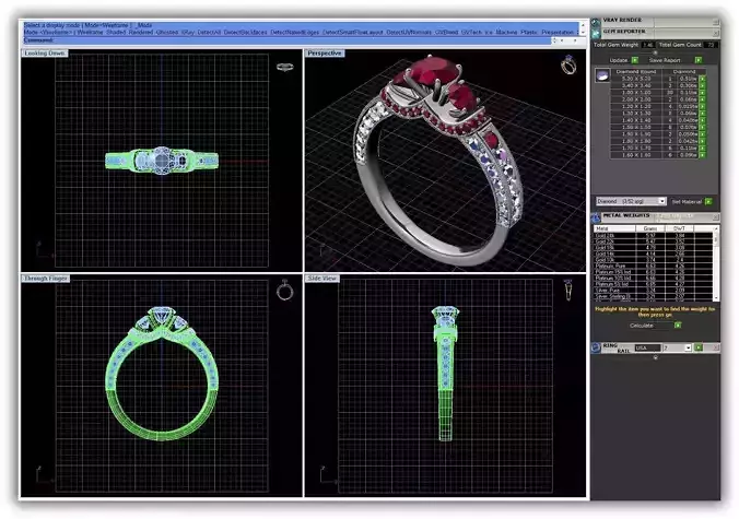 Silver Engagement Ring With Gemstones 2