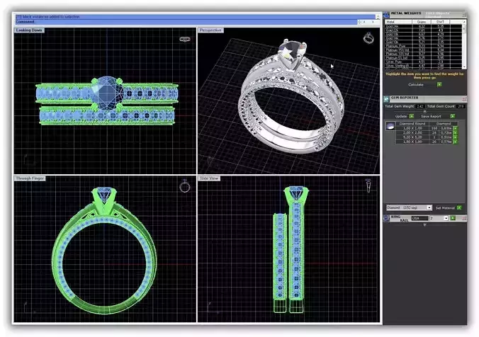 Couple Rings With Diamonds 2 3D print model