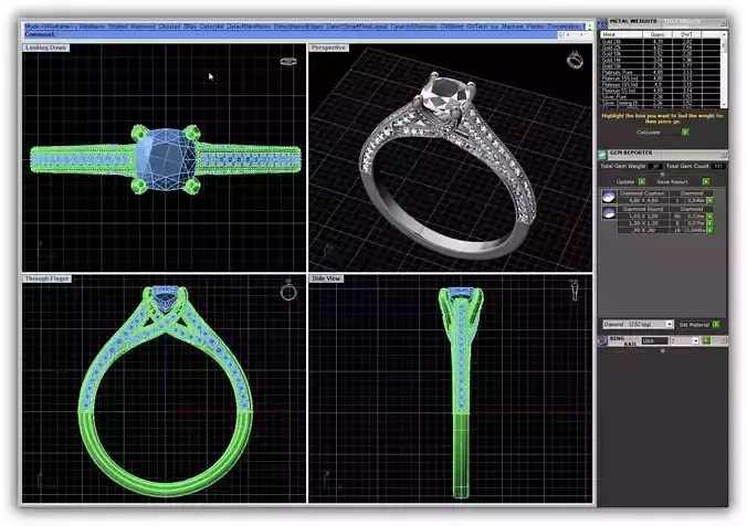 Silver Engagement Ring With Diamonds 115