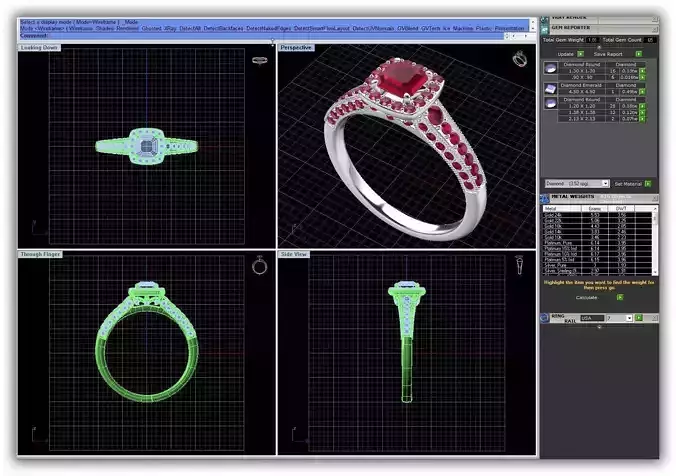 Square Halo Ring With Gemstones 1