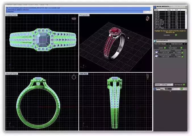 Octagon Shaped Halo Ring With Gemstones 1