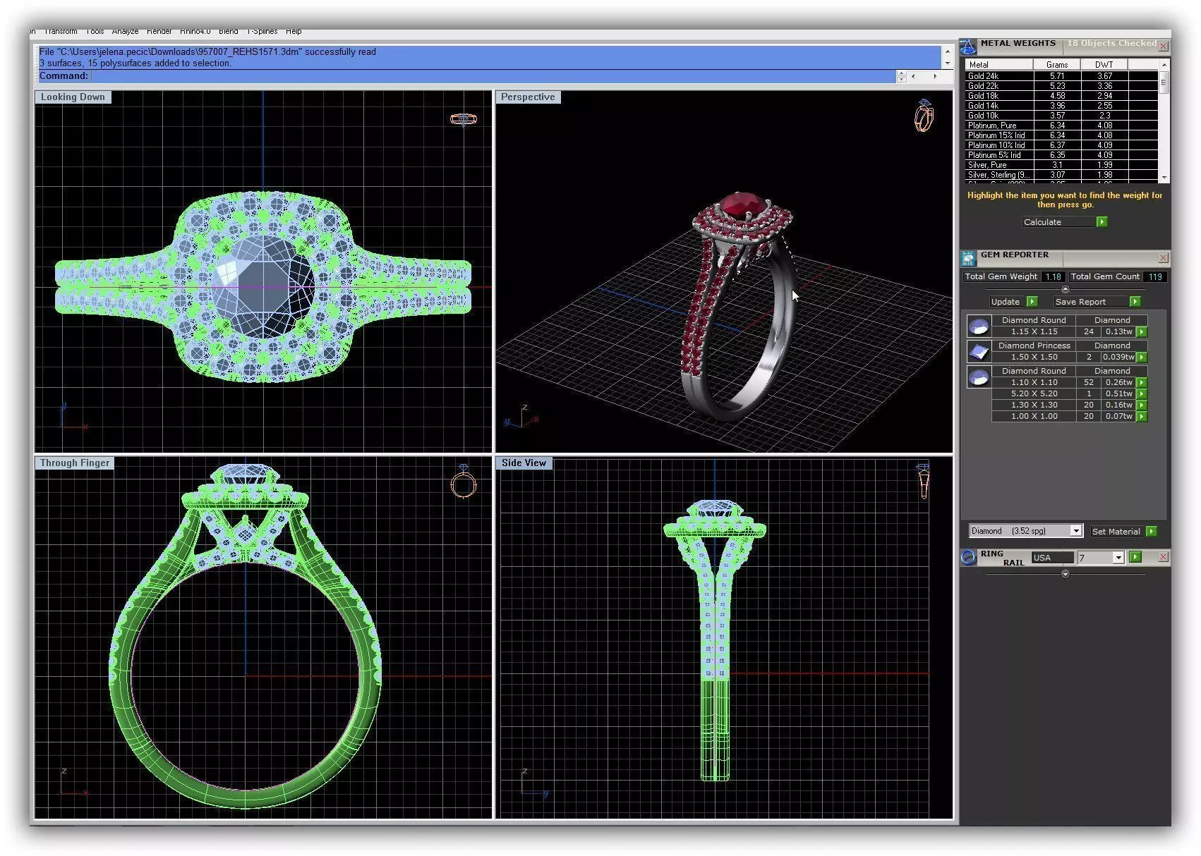 Squircle Halo Ring With Gemstones 1 3D print model_0