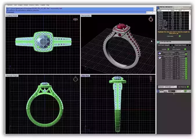 Square Halo Ring With Gemstones 2
