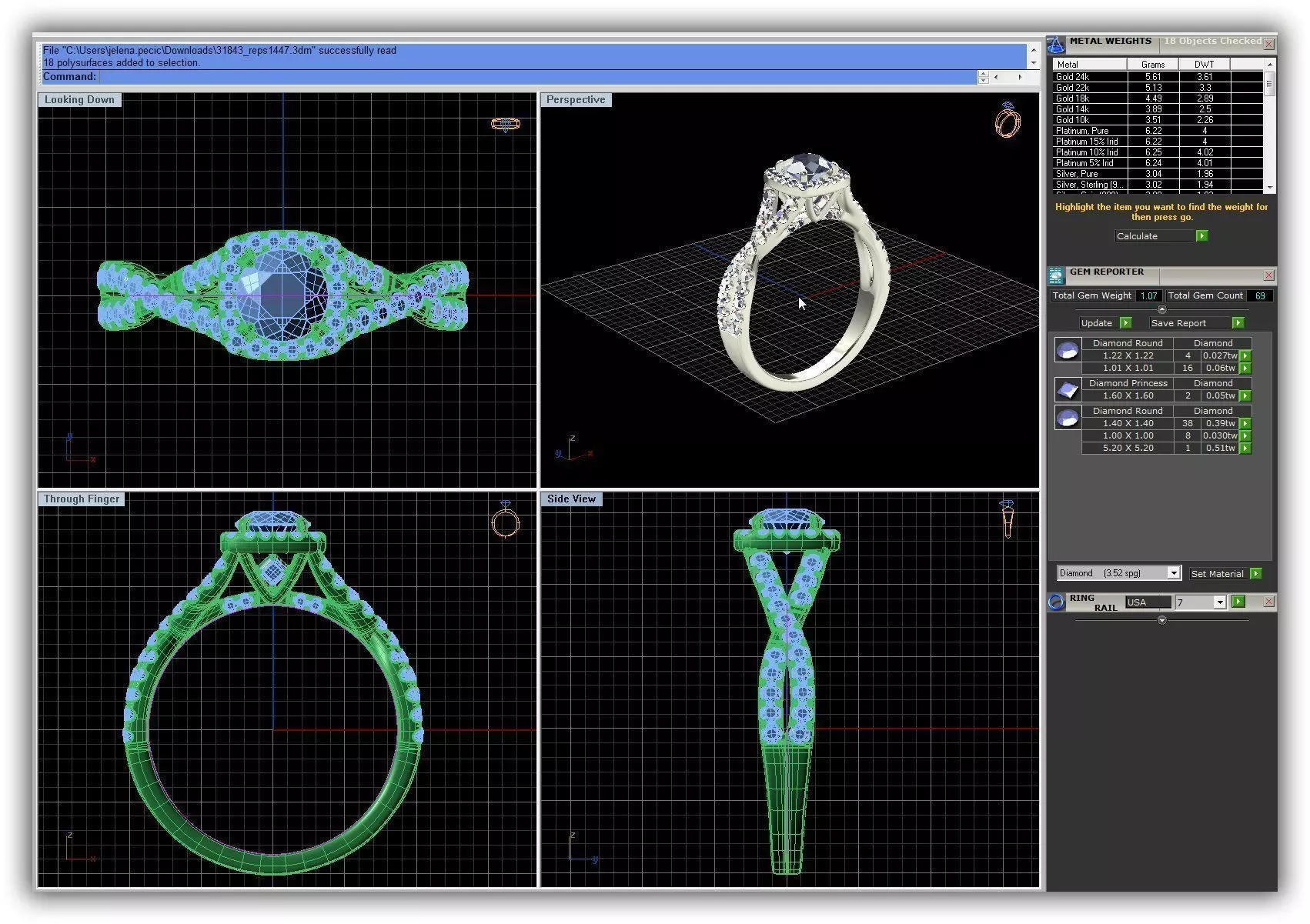 Twisted Squircle Halo Ring With Diamonds 3D print model_0