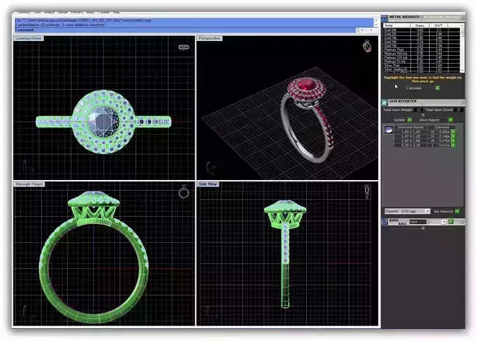 Round Halo Ring With Gemstones 1