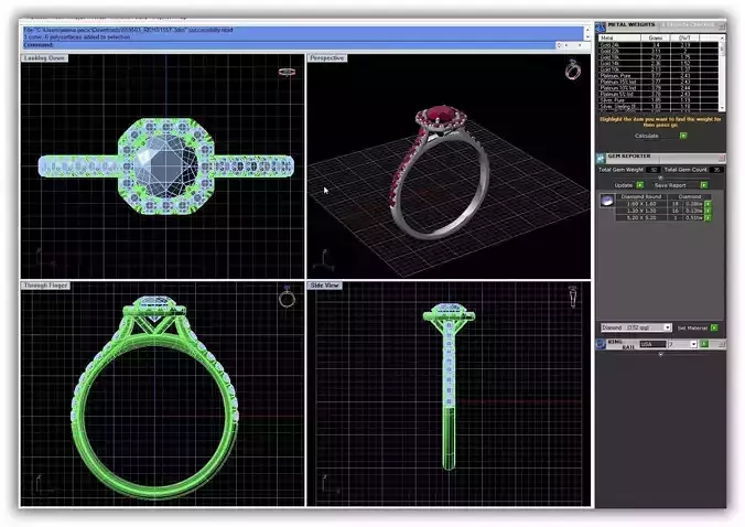 Octagon Shaped Halo Ring With Gemstones 2