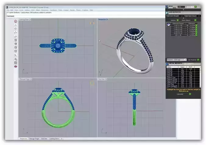 Squircle Shpaed Halo Ring With Sapphire