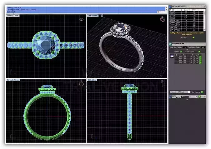 Squircle Shpaed Halo Ring With Diamonds 1