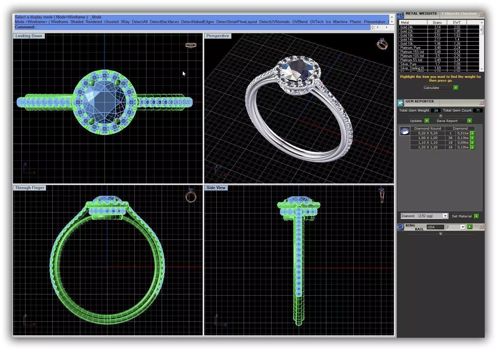 Round Shaped Halo Ring With Diamonds 8 3D print model_0