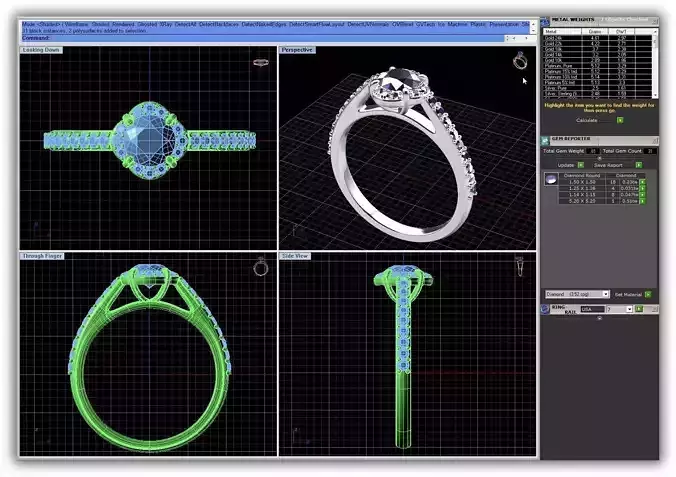 Squircle Shpaed Halo Ring With Diamonds 2