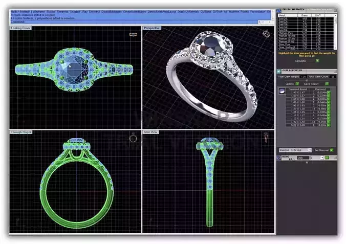 Squircle Shpaed Halo Ring With Diamonds 3