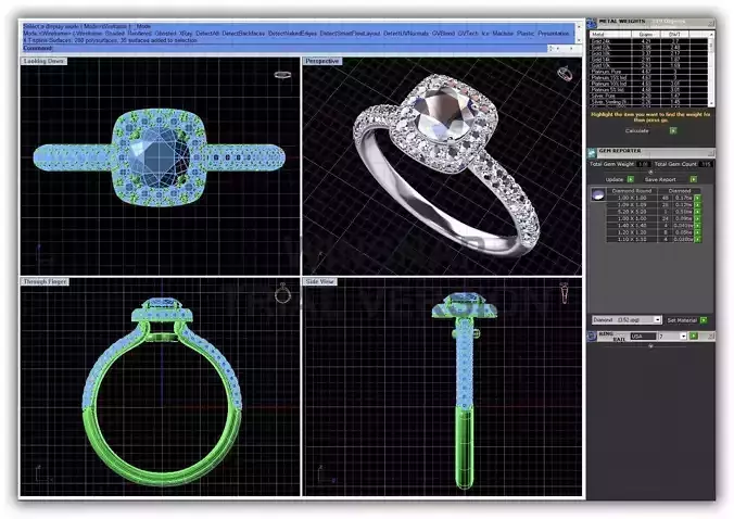 Squircle Shpaed Halo Ring With Diamonds 4