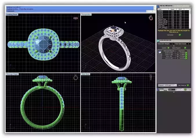 Squircle Shpaed Halo Ring With Diamonds 5