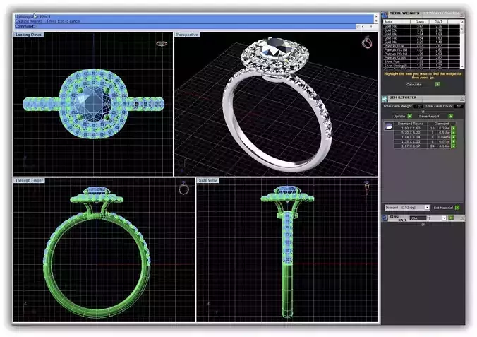 Squircle Shpaed Halo Ring With Diamonds 6