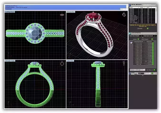 Round Shaped Halo Ring With Gemstones 1