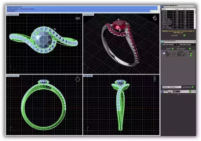 Swirl Loop Ring With Ruby