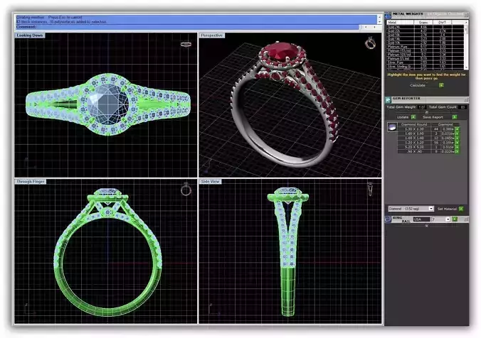 Round Shaped Halo Ring With Gemstones 2