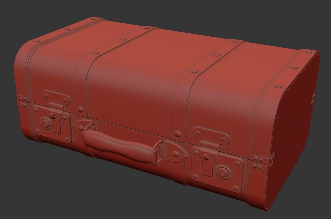 Brown Vintage Suitcases 3D model_5