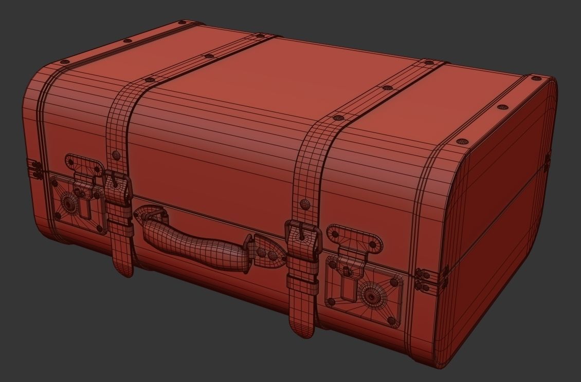 Brown Vintage Suitcases 3D model_8