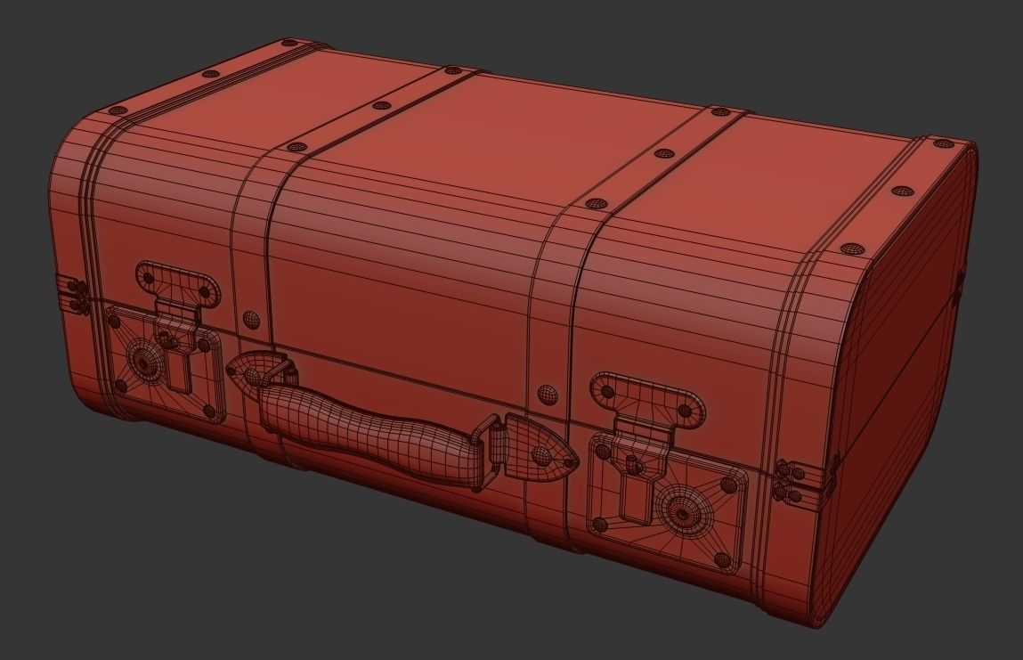 Brown Vintage Suitcases 3D model_6