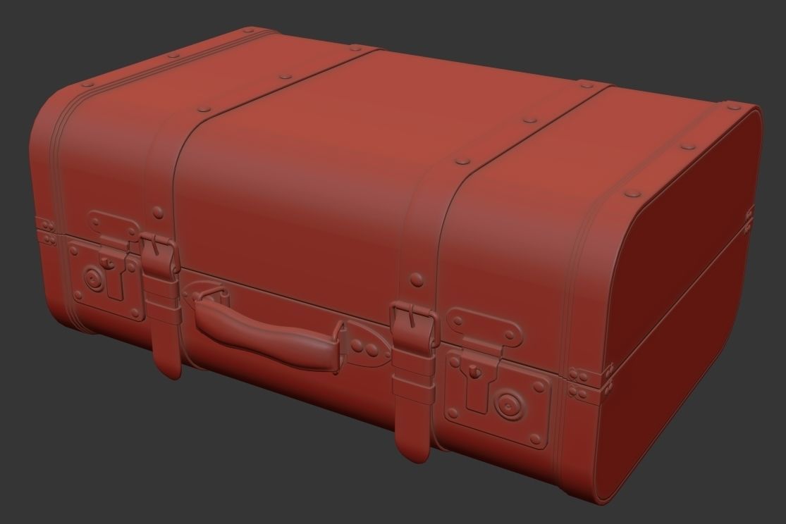 Brown Vintage Suitcases 3D model_7