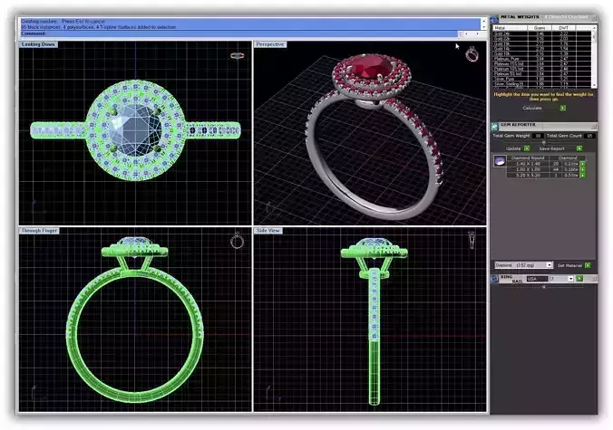 Round Shaped Halo Ring With Gemstones 3