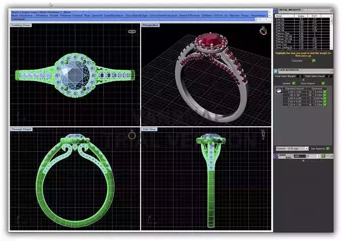 Round Shaped Halo Ring With Gemstones 4