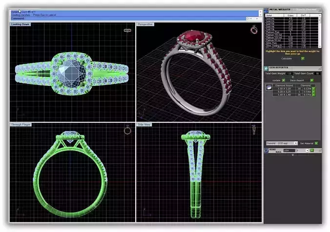 Squircle Shpaed Halo Ring With Gemstones