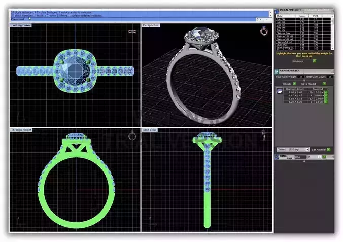 Squircle Shpaed Halo Ring With Diamonds 7