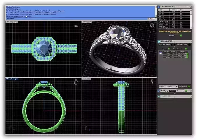 Octagon Shaped Halo Ring With Diamonds