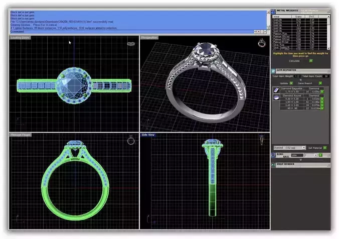 Round Shaped Halo Ring With Diamonds 18