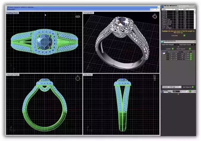 Squircle Shpaed Halo Ring With Diamonds 9