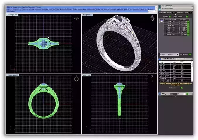 Squircle Shpaed Halo Ring With Diamonds 13