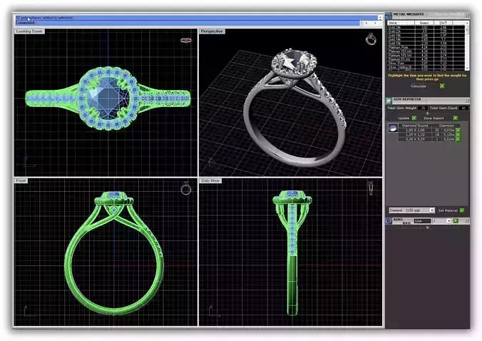 Squircle Shpaed Halo Ring With Diamonds 14