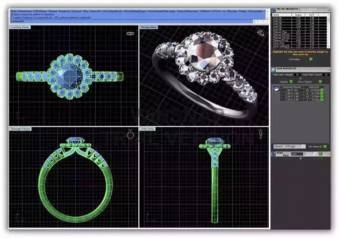 Flower Shaped Halo Ring With Diamonds 6