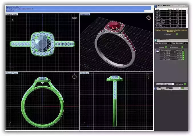 Squircle Shpaed Halo Ring With Gemstones 2