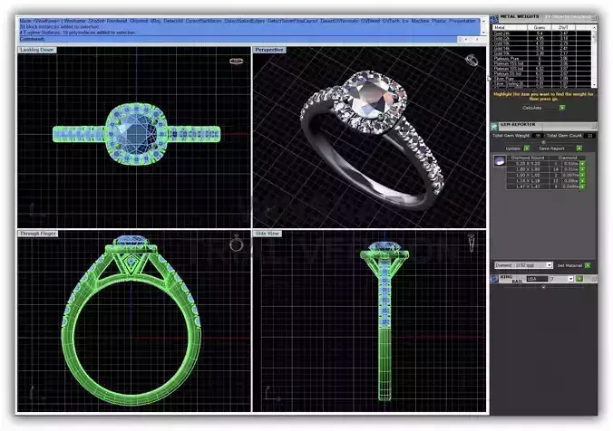 Squircle Shpaed Halo Ring With Diamonds 18