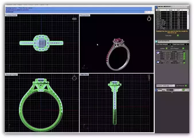 Squircle Shpaed Halo Ring With Gemstones 5