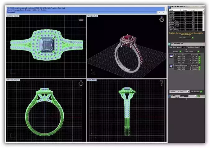 Square Shpaed Halo Ring With Gemstones 1