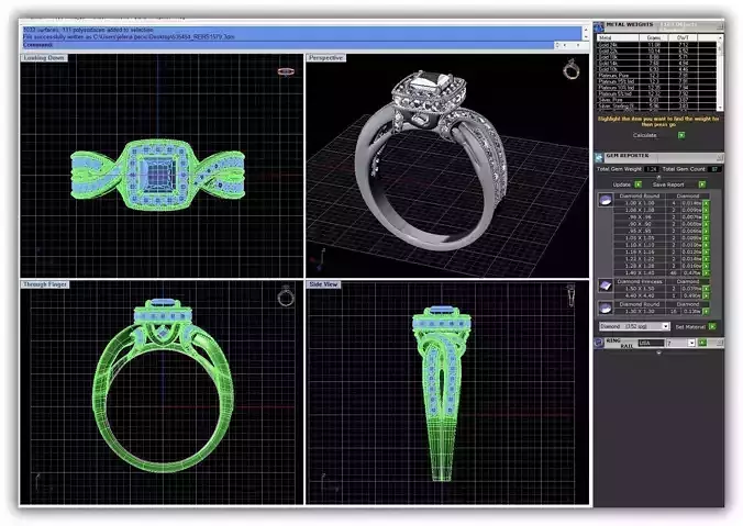 Square Shpaed Halo Ring With Diamonds 1