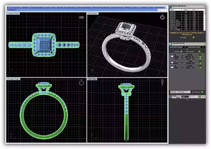 Square Shpaed Halo Ring With Diamonds 2