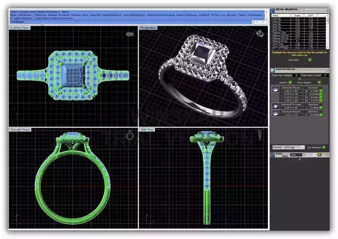Square Shpaed Halo Ring With Diamonds 4